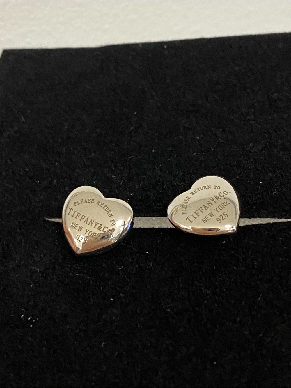 Pure 925 Sterling Silver puffy Heart Stud Earrings - Silver